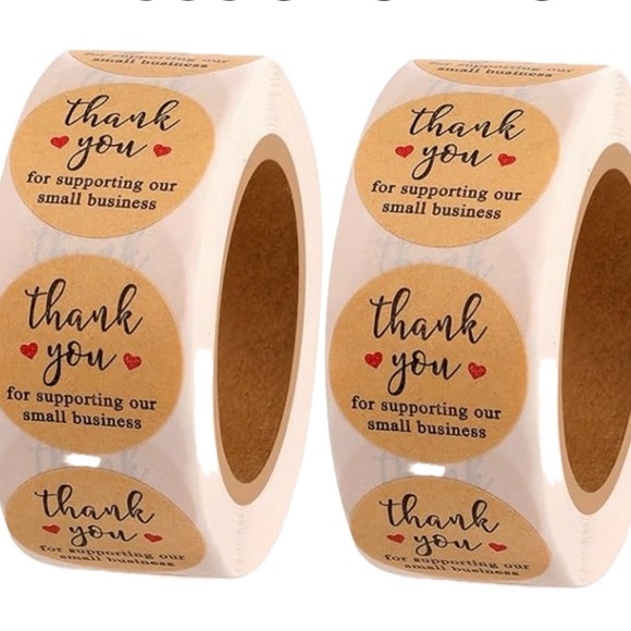 1000 Count “Thank You for Supporting Our Small Business” 1” Round Kraft Stickers - Picture 11 of 12